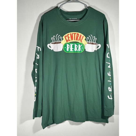 FRIENDS Other - Friends Central Perk Mens Long Sleeve Crew Neck Pullover Green Shirt Size XL